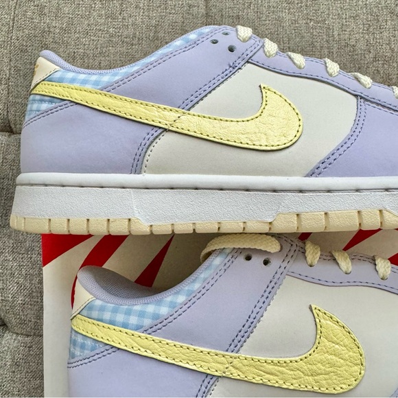 🧺🐣 Nike dunk low pastel purple blue picnic plaid shoes - Picture 5 of 7